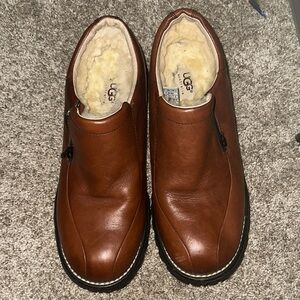 UGG Brown Slip-On Leather Shoes